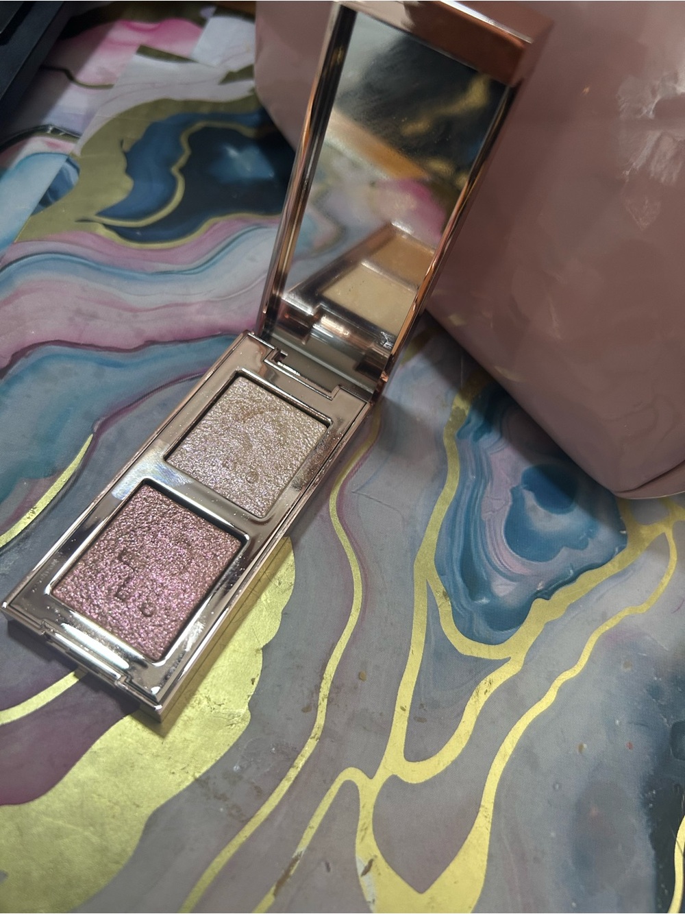 Shimmer Duo Eyeshadow Palette - Pink & Champagne